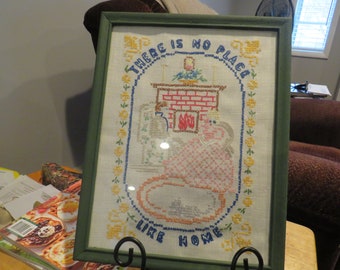 Vintage Cross Stitch &Embroidery There Is  No Place Like Home/13 X 10"