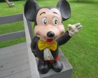 Vintage 1960 Cast Iron Mickey Mouse Coin Bank