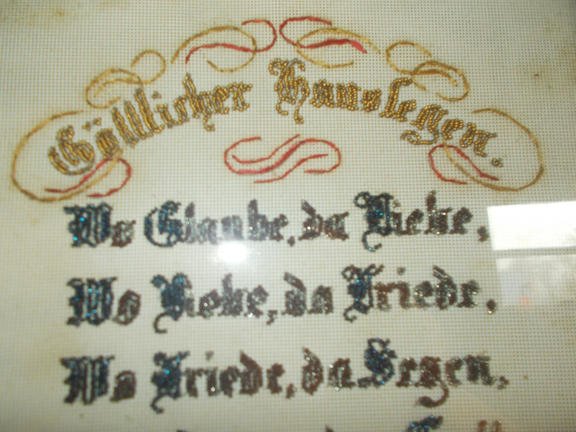 Antique Paper Punch Bead Embroidery Godly Houseblessing Etsy