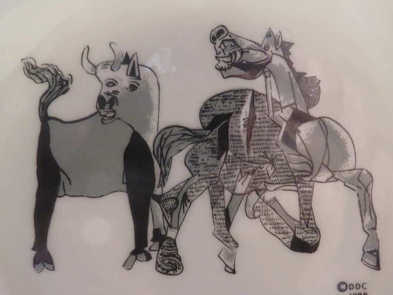 Picasso Guernica Bull & Horse DDC 1988 Plate About 5 Etsy