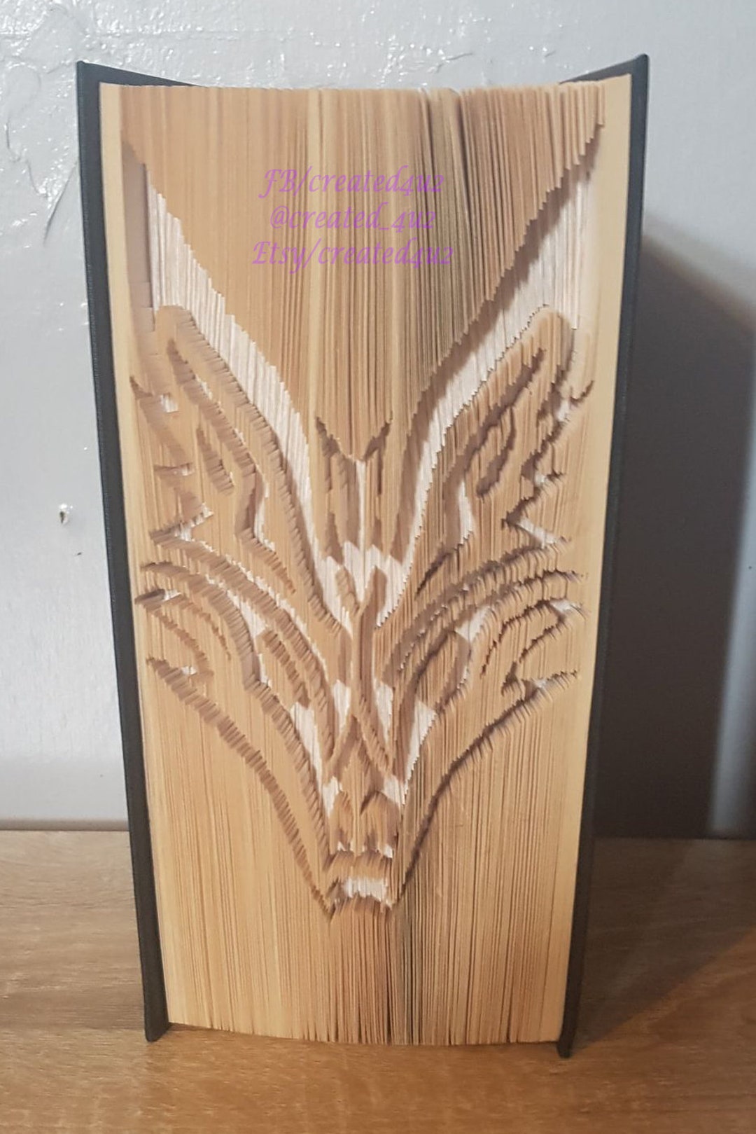 Cut & Fold Book Folding Pattern Unique Gift Tribal FOX Book Art 501 ...