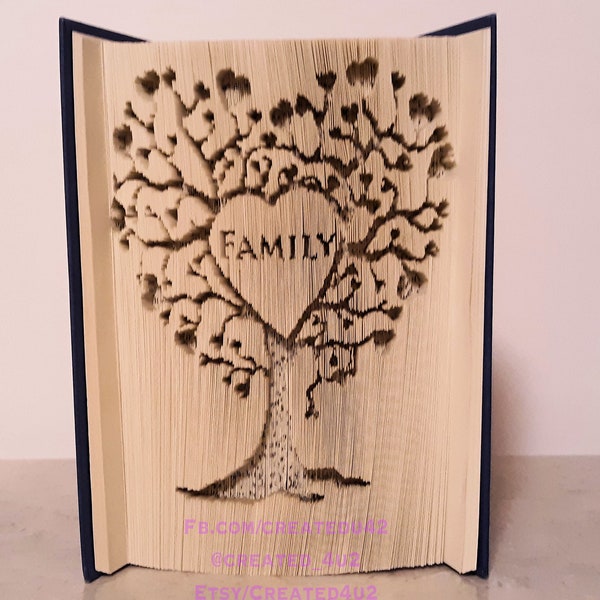 Cut & Fold Book Folding Pattern FAMILY  TREE With HEARTS 521 Pages New House Family Home Decor Gift *Instant Download*