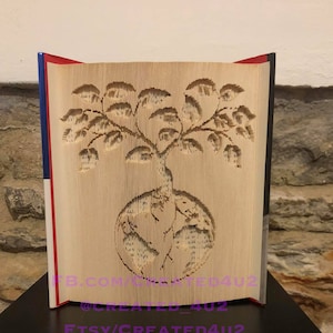 Cut & Fold Buch Faltanleitung WURZELN DER ERDE Baum 505 Seiten Welt Neues Haus Familie Freunde Geschenk *Instant Download*