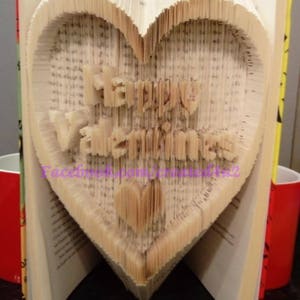 Combi Cut & Fold Book Folding Pattern Happy Valentines Day In HEART 549 Pages New House Gift Instant Download