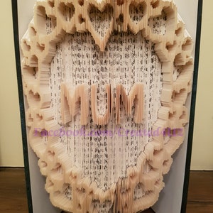 Combi Cut & Fold Book Folding Pattern MUM In HEART Of HEARTS Frame 559 Pages Mom Mothers Day Mummy Unique Gift **Instant Download**