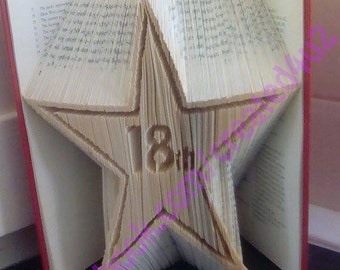 Combi Cut & Fold Book Folding Pattern 18th BIRTHDAY STAR' 521 Pages Unique Gift Party Special Occasion *** Instant Download***