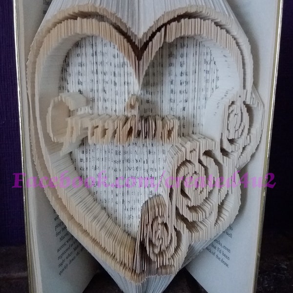 Combi Cut & Fold Book Folding Pattern GRANDMA In ROSE HEART 569 Pages New Mothers Day Nanny Nana Gran Grandma Gift *Instant Download*