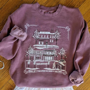 Welcome to Bedford Falls Graphic Crewneck Sweatshirt | It&#39;s a Wonderful Life | Artsy Minimalist Holiday Movie Outfit