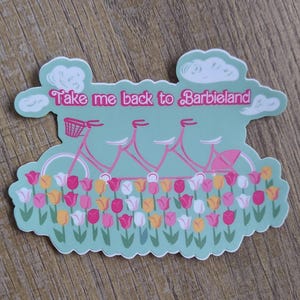 Take Me Back to Barbieland Tulip Fields Vinyl Sticker | Waterproof Die Cut Sticker | Barbie Movie 2023 | Laptop Planner Water Bottle Sticker
