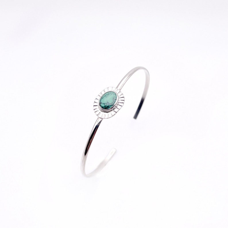 Natural Turquoise Cuff Bracelet, Handmade Sterling Silver Bracelet, Natural American Turquoise Jewelry for Women, shops Gift for Her, Bohemian