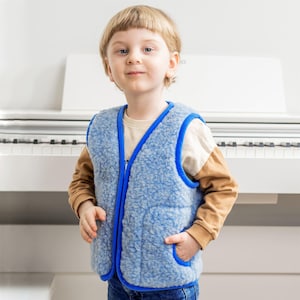 Sheep wool toddler vest Baby vest merino wool Kids vest merino  Wool baby clothes Wool vest Unisex kids vest Fleece vest kids  Birthday gift