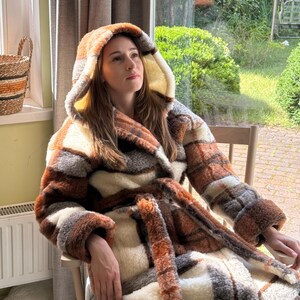 Unisex Sheep Wool Bathrobe Blue Merino Wool Robe With Hood - Etsy