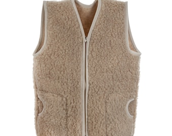 Merino Wool Baby Vest: Unisex Fleece Vest with Zipper
