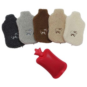 Hot water bottle with merino wool cover Wool thermophore Wool warmer Sheepskin hot water bottle cover Hand warmer cover Gift for mom dad