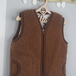 Sheep wool toddler vest Baby vest merino wool Wool vest for child Wool baby clothes Merino wool  kids vest Fleece vest kids  Birthday gift