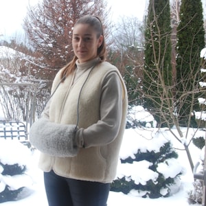 Merino Wolle Frauen Weste Warme Winter weiche Wolle Weste Wollfaser Weste für Frauen Lammwolle Gilet Weihnachtsgeschenk für Mama Geschenk zum Geburtstag