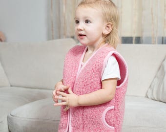 Chaleco de lana merino para bebés: Ropa unisex de forro polar para bebés
