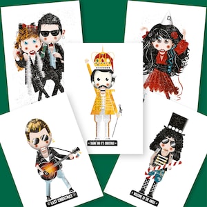 Conjunto de cartões de Natal Nutcracker Rockers (5 x QUALQUER design)