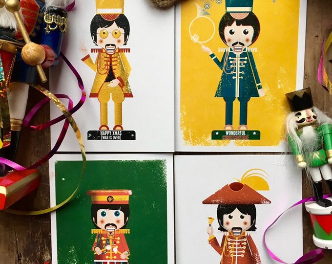Fab Four the Beatles Nutcracker Rockers Christmas Cards Pack Etsy