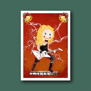 Metallica (James Hetfield) geïnspireerde kerstkaart, Notenkraker Rockers, wenskaart, muziekkaart