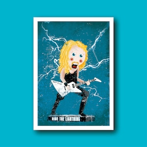 Metallica (James Hetfield) geïnspireerd verjaardagskaart, wenskaart, kerstkaart, Valentijnsdag kaart, Vaderdag, Moederdag muziekkaart