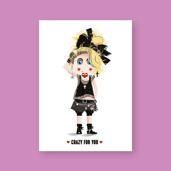 Crazy For You Madonna Valentines Card Birthday Card Etsy Crazy For You Madonna Valentines Card Birthday Card Etsy