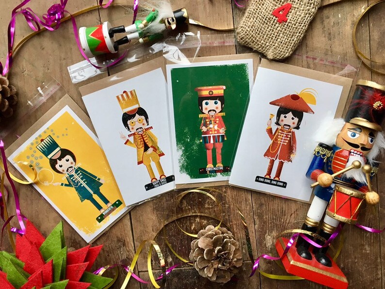 Fab Four the Beatles Nutcracker Rockers Christmas Cards Pack Etsy