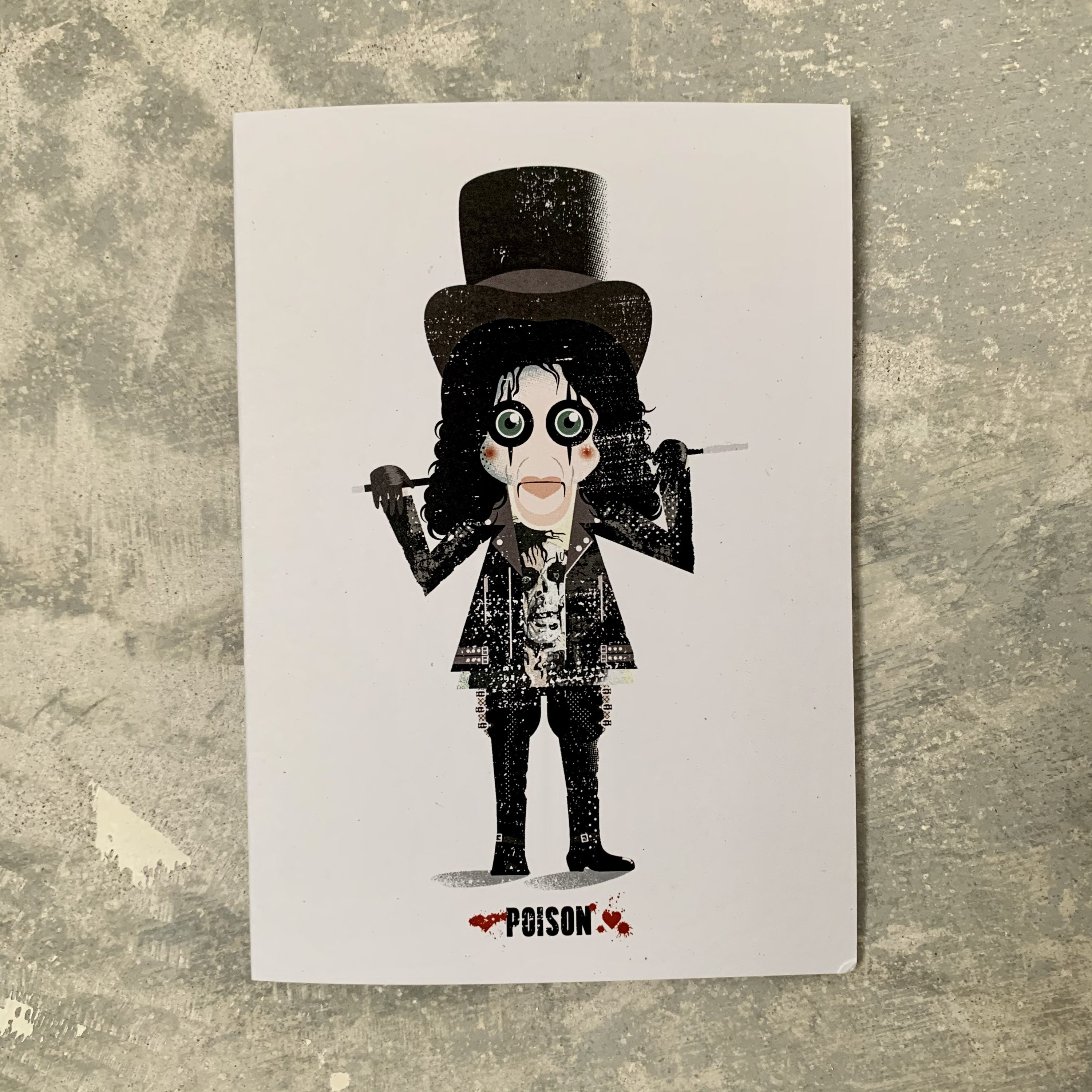Poison, Alice Cooper, Birthday Card, Valentines Card, Halloween Card