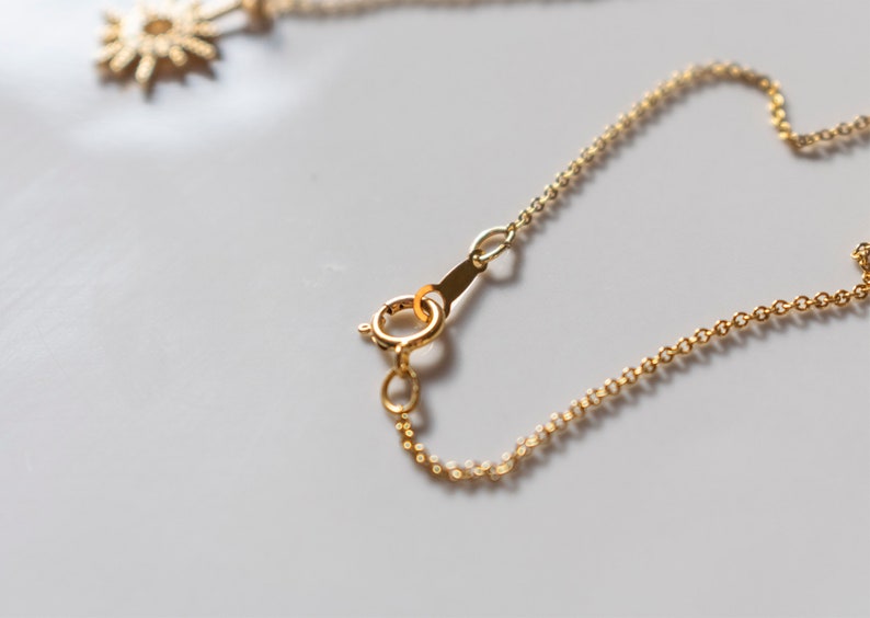 silver women/'s choker Contemporary Italian gold jewelry Christmas or friend/'s gift for her Sun pendant Sun chain necklace