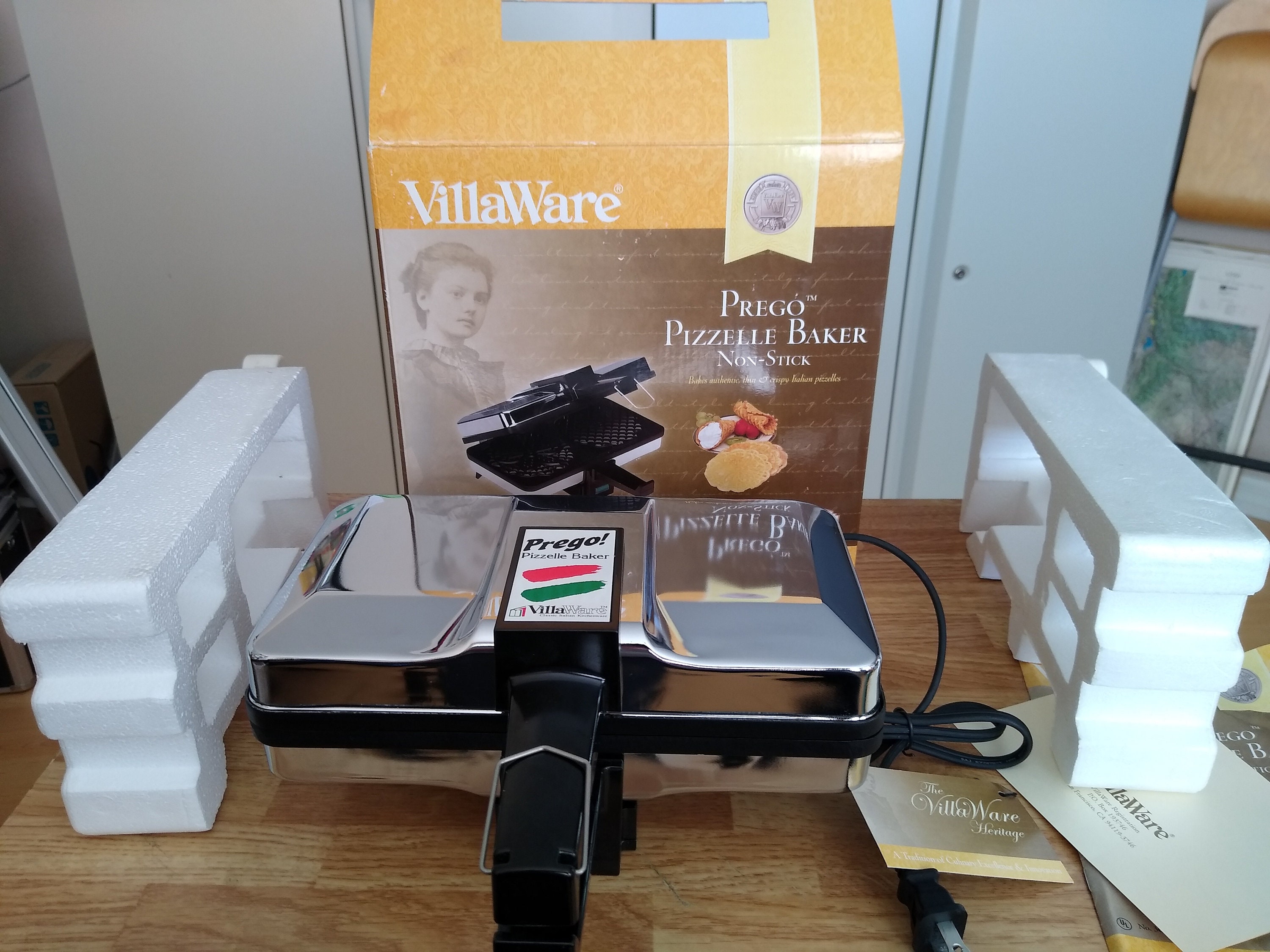 villaware pizzelle baker prego series ii