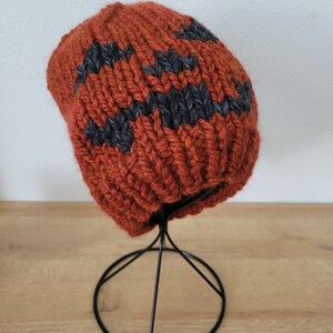 Halloween Knit Hat Pattern The Jack-O-Lantern and Boo Beanie Pumpkin Hat Pattern image 7