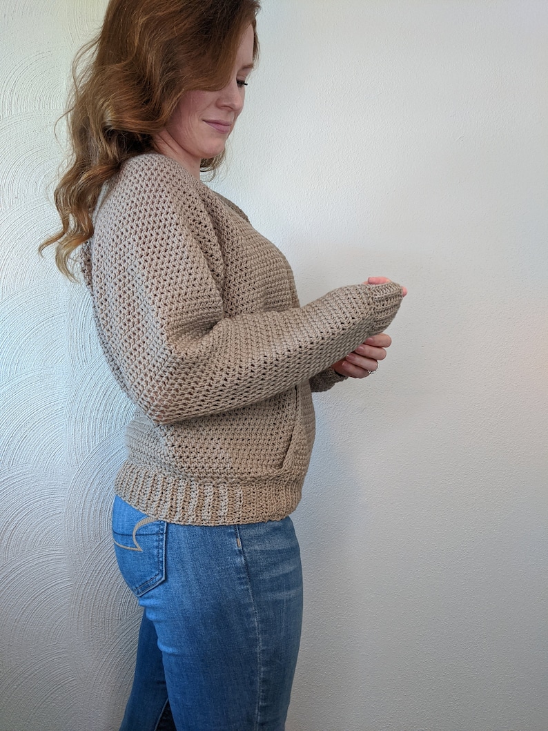 Crochet Wrap Sweater Pattern // Pullover Sweater Crochet Pattern // Raglan Sweater Crochet Pattern image 2