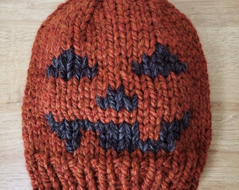 Halloween Knit Hat Pattern | The Jack-O-Lantern and Boo Beanie | Pumpkin Hat Pattern