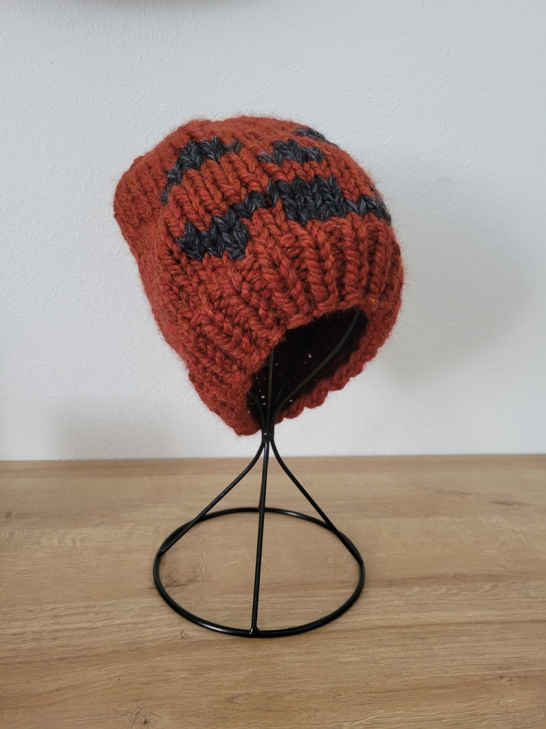 Halloween Knit Hat Pattern The Jack-O-Lantern and Boo Beanie Pumpkin Hat Pattern image 6