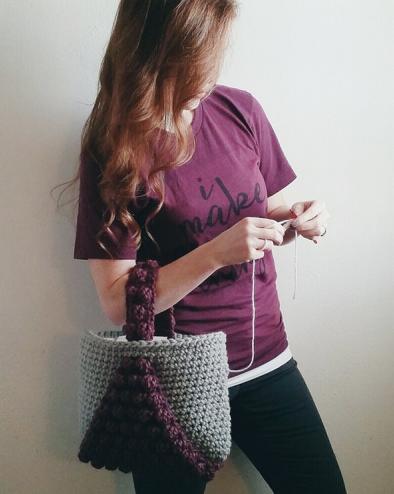 Crochet Tote Bag PATTERN Crochet Bobble Tote, Yarn Bag, Project Tote, Crochet Yarn Tote, Super Bulky Crochet Tote, Crochet Project Tote