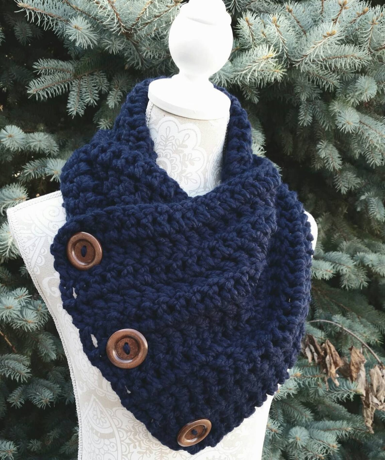 Crochet Pattern 3 Button Scarf Crochet Scarf Pattern DIY Etsy