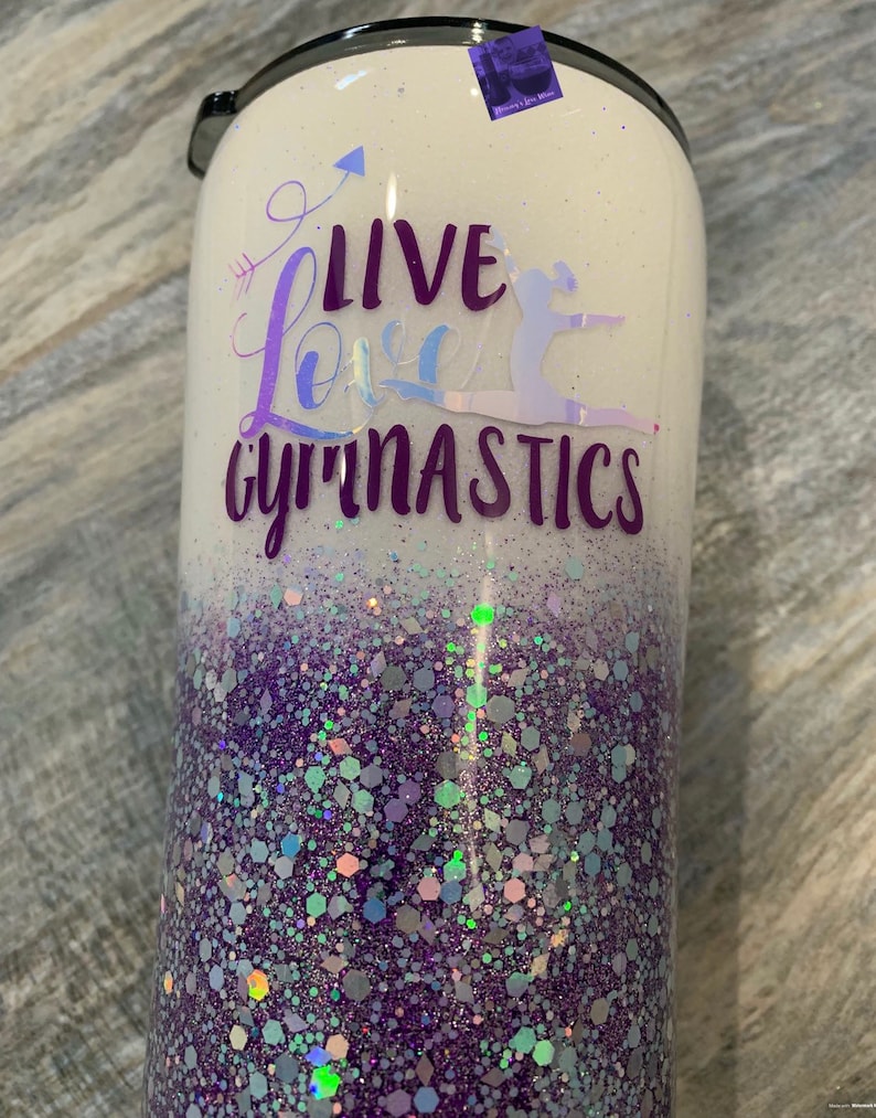 Live love gymnastics glitter tumbler gymnastics tumbler Etsy