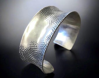 Argentium Sterling Silver Hammer Textured Cuff