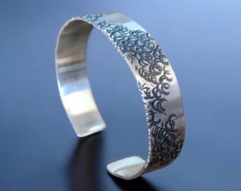 Argentium Sterling Silver Hammer Textured Cuff
