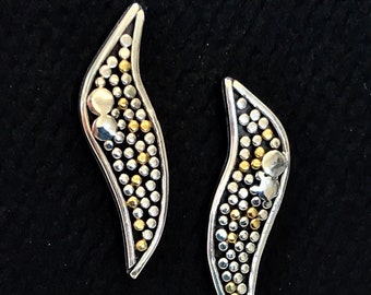 Argentium Sterling Silver and 22 karat Gold Earrings