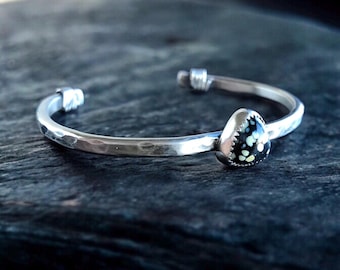 Kaleidoscope Mine Variscite Cuff Bracelet Argentium Sterling Silver