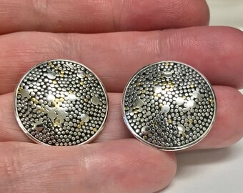 Argentium Sterling Silver and 22 karat Gold Earrings Jewelry