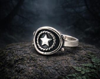 Star Ring Argentium Sterling Silver Size 7.5