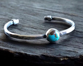 Turquoise Cuff Royston District Mines Bracelet Argentium Sterling Silver