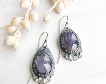 Tanzanite Argentium Sterling Silver Earrings