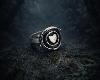 Heart Ring Argentium Sterling Silver Size 6