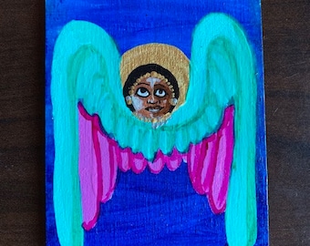 Rectangular Angel Ornament Assorted Color Background