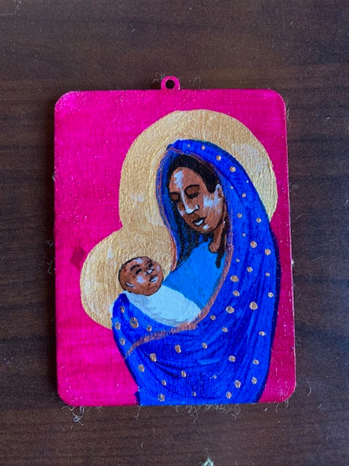 Rectangular Madonna and Child Ornament image 2