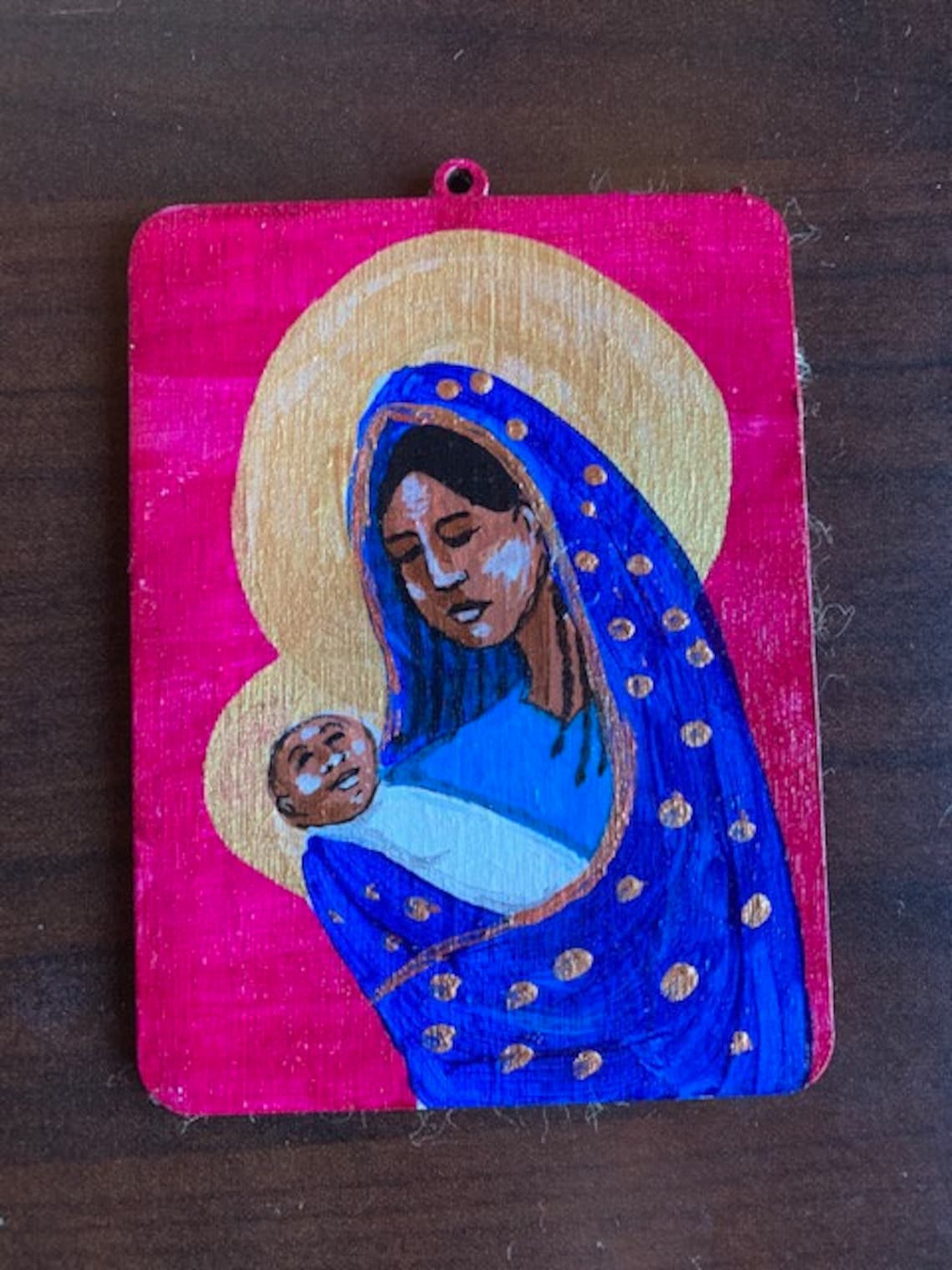 Rectangular Madonna and Child Ornament image 3
