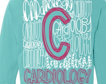 Cardiology Cardiac Nurse EKG Monogrammed Customized Shirt Personalized Comfort Colors